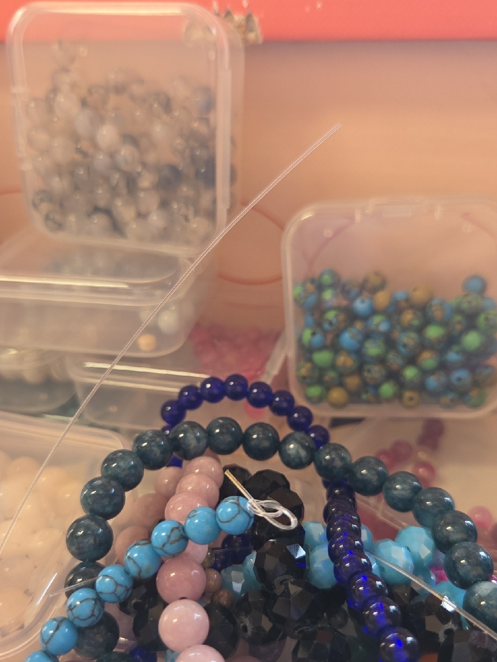 2X2" Boxes Colorful Mixed Beads - Glass, Crystals, Gemstones  2 for $5.00